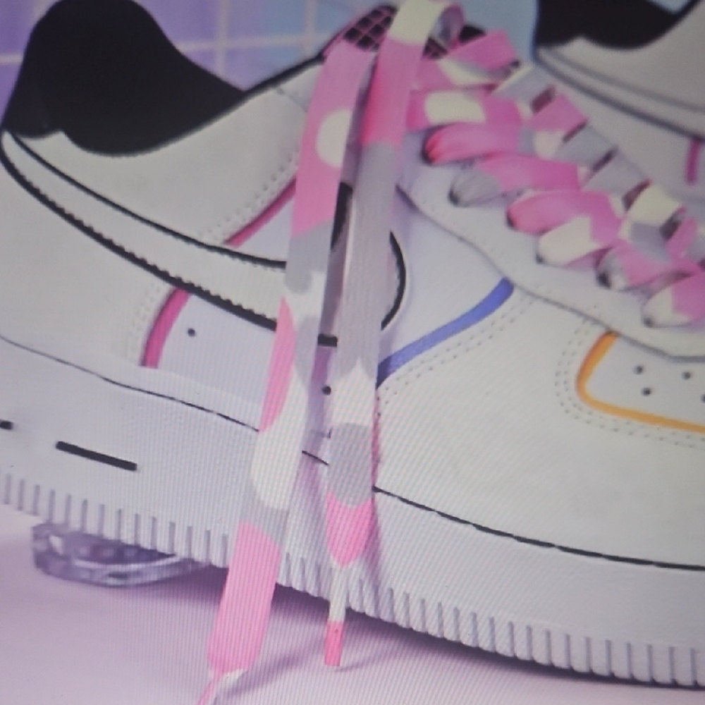 Fashion Sneaker Designer Shoelaces***Pink Camouflage** Unisex Wear** 120cm